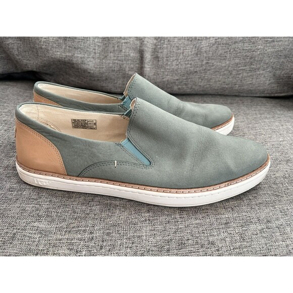 UGG Australia Shoes - UGG Adley Sneakers Womens Size 11 Aloe Vera Slip On Leather